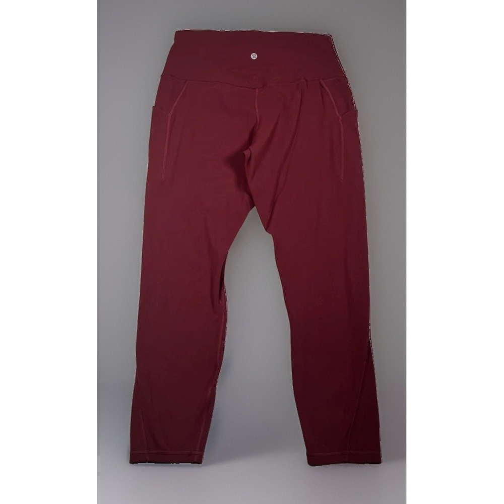 Lululemon Align High Rise Crop 23 With Pockets Red Merlot LW5DCES Size 12